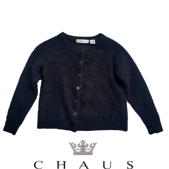 Chaus Sweaters - Vintage Chaus Angora Wool Cardigan Sweater SZ L